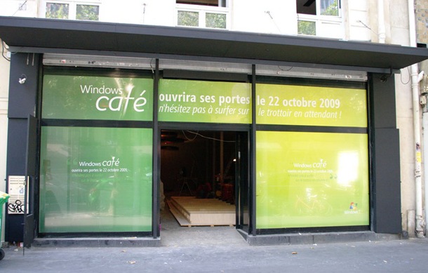Windows Café dans Paris pour la sortie de Windows 7