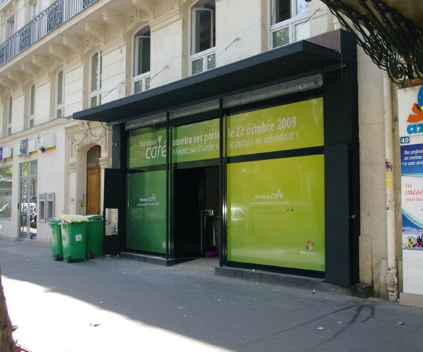 Windows Café dans Paris pour la sortie de Windows 7