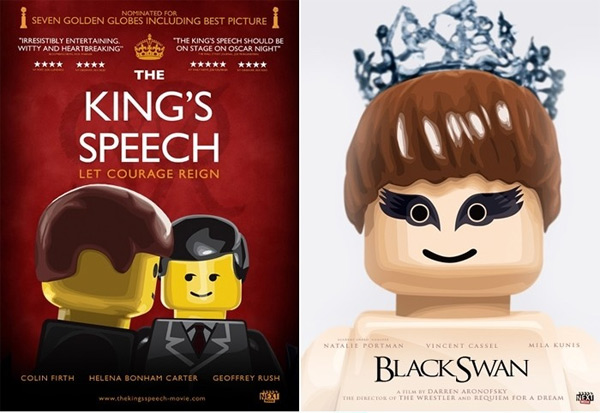 Affiche des films nominés aux Oscar en LEGO
