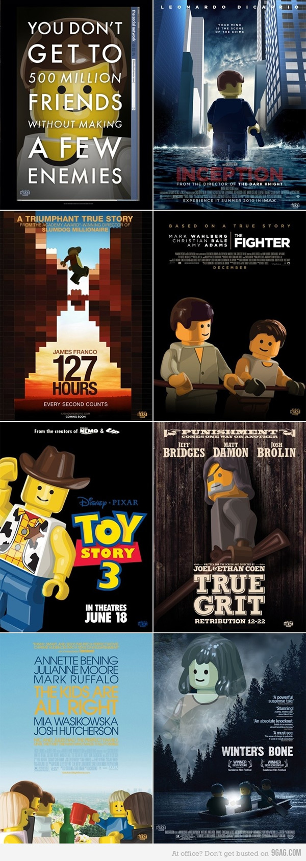 Affiche des films nominés aux Oscar en LEGO