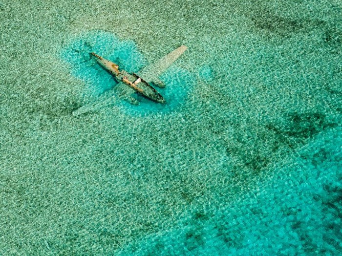 Submerged Plane, Bahamas Avion échoué aux Bahamas