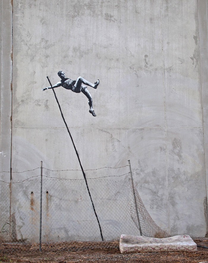 Banksy - Olympics - Pole vault/Saut à la perche