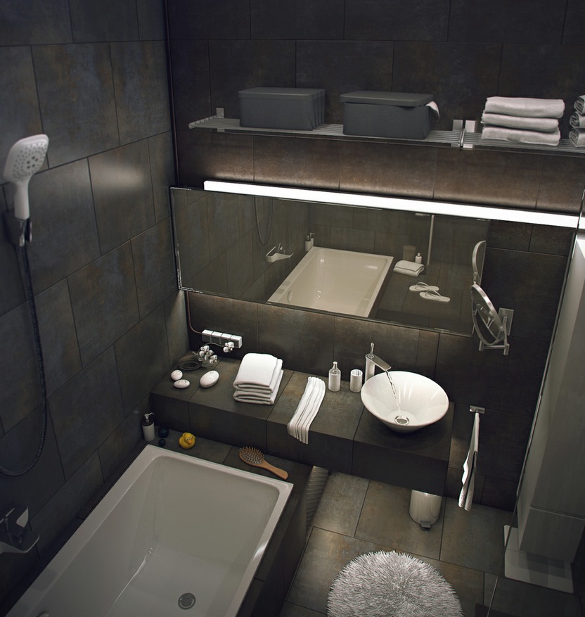 Salle de bain sombre
