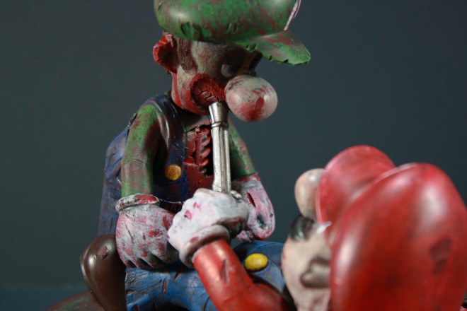 Kodykoala's Custom Zombie Luigi attacks Mario