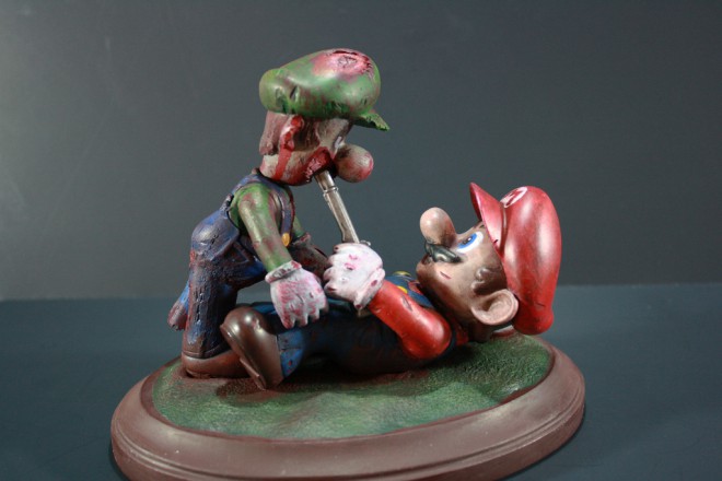 Kodykoala's Custom Zombie Luigi attacks Mario
