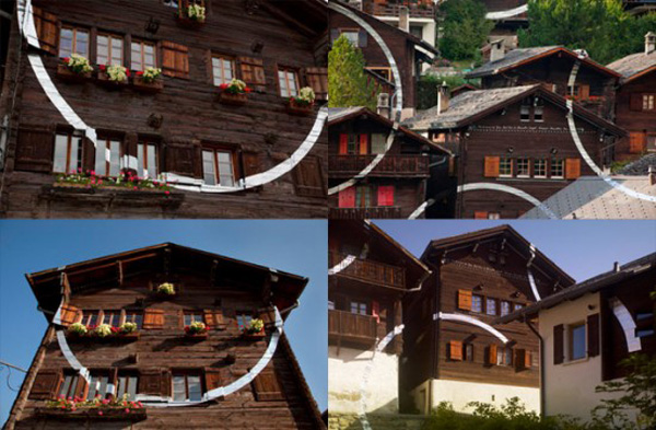 “Cercle et suite d’éclats” Exposition sur le village, Vercorin – 2009